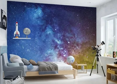 Starry Sky Theme Wallpaper 320x230 cm Sky full of stars galaxy wall mural blue - Image 1 of 4