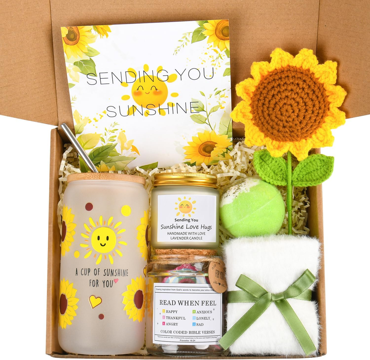 Sunshine Sunflower Gift Basket for Women - Thinking of You Care