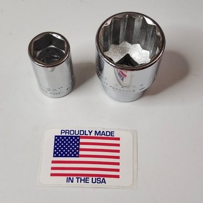 Wright Tool # 4020 & 4134 Sockets 1/2'' Drive x 5/8'' & 1-1/16'' USA New