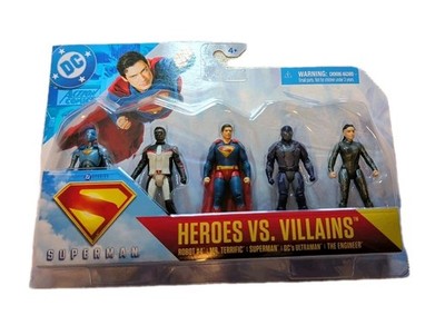 Spin Master DC SUPERMAN Movie Heroes VS Villains 3  Action Figures Set Of 5 NEW