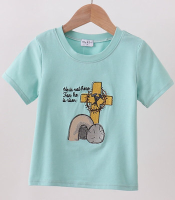 HD Toddler Boy Easter Tee Shirt ''He Is Not Here For He Is Risen'' Size  4 NEW