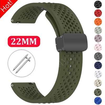 22mm Magnetic Silicone Strap Watch Band For Amazfit Bip 6/5 GTR 4/3/2/GTR 47mm