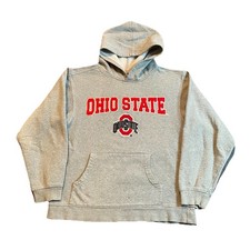 Ohio State University Hoodie Sweatshirt Youth Boys Small Gray Pullover Buckeyes