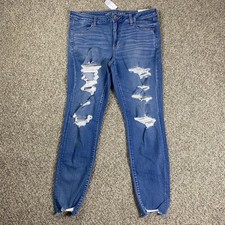 NWT American Eagle Next Level Stretch Jeggings Women 18 Long Distressed