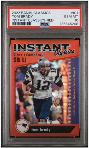 2022 Panini Classics Tom Brady Instant Classics Red /50 PSA 10  IC-1 Patriots