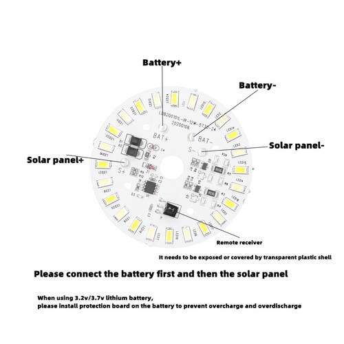 12W 24LED Ceiling Lamp Panel 3.2V/3.7V White Warm Light Source With Remote - Picture 21 of 24