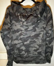 lululemon athletica Gray Camo Full Zip Hooded Hoodie Logo Zipper Women 12