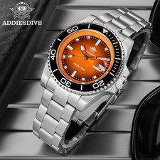 41MM ADDIESDIVE Diver Quartz Men's Watch 200M Waterproof Luminous Stainless NEW