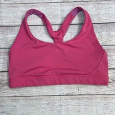 ATHLETA Interval Sports Bra A-C Size M Pink Racerback Mesh Lining Activewear