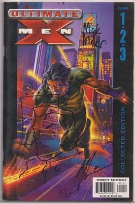 ULTIMATE X-MEN #1 COLLECTED SIGNED MILLAR THIBERT COLOSSUS SKETCH JAY COA MARVEL