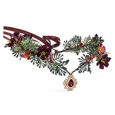 Handmade Elf Flower Crown - Woodland Fairy Headpiece Forest Floral Claret