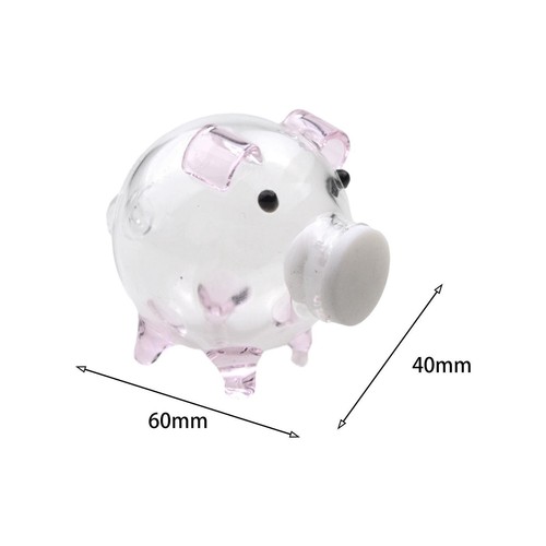 Piggy Bank Clear Glass Pig Bank 2.4x1.6inch Change Box Lovely Money Saving Pot - Picture 2 of 6