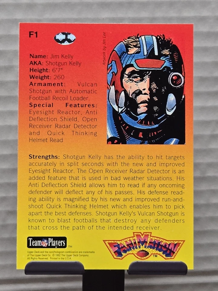 1992 JIM KELLY Upper Deck Fanimation #F1! MINT CONDITION!!! - Image 2 of 2
