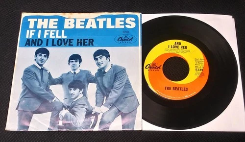 45 rpm BEATLES And I Love Her/If I Fell 1964 Capitol 5235 west coast pic sleeve