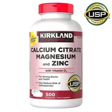 Kirkland Signature Calcium Citrate, Magnesium, Zinc, Vit D3, 500 Tablets