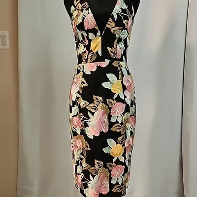 dress the population mariah Dress the Population Mariah Embroidered Floral Dress Size Small $295