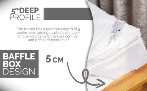 LUXURY GOOSE FEATHER & DOWN 15% MATTRESS TOPPER ENHANCER OVERLAY - COTTON CASING - Picture 10 of 12