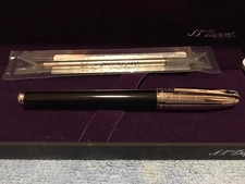 ST Dupont penna OLYMPIO Sfera Ref 452179 lacca nera palla a rullo palladio.Nuova