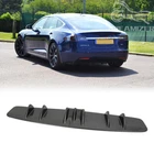 Carbon Fiber Rear Bumper Diffuser Splitter Spoiler For Tesla Model S 2012-2023