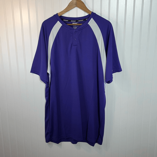 Marucci Baseball Top Men’s XXLarge Purple White Jersey Raglan Short Sleeve New
