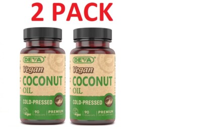 Deva Vegan Virgin Coconut Oil, Organic, Cold-Pressed & Unrefined (2 PACK)