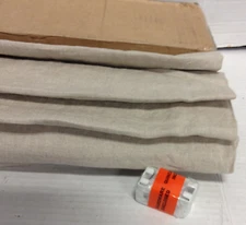 Pottery Barn Belgian Flax Linen Roman Shade window Blind 32x64 Dk Flax blackout