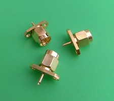  10 PCS SMA Male 2-hole 16mm Flange Panel Mount Solder Connector - USA Seller