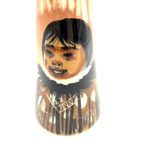 Vintage Sasha Brastoff Matthew Adams Brown Eskimo Vase 8" MCM - Picture 8 of 9