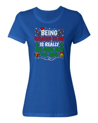 Related To Me The Only Gift You Need Merry Christmas Ladies' Crewneck T-Shirt