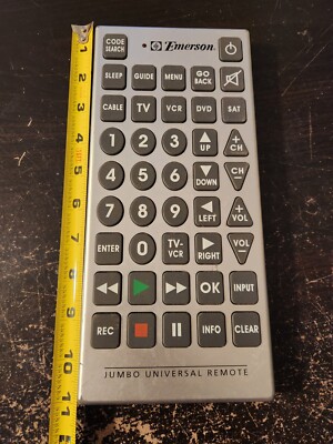 JUMBO Emerson Universal Television Remote Control Large Buttons Untested