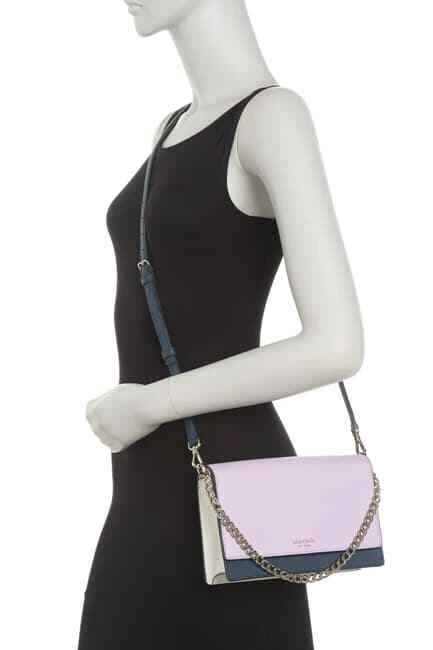 Buy the Kate Spade Cameron Zip Crossbody Bag in Lavender/Blue Saffiano  Leather