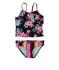 Breaking Waves Girls 7-16 2-Piece Floral/Striped Tankini Set 16
