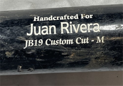 Juan Rivera Game Used Baseball Bat Handcrafted Custom Cut Dodgers CRACKED MLB - Picture 3 of 7