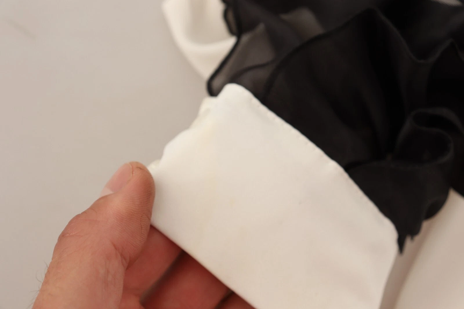 OFF WHITE REVISE Top blusa bianco sporco maniche lunghe ascot colletto volant IT38 US4 XS