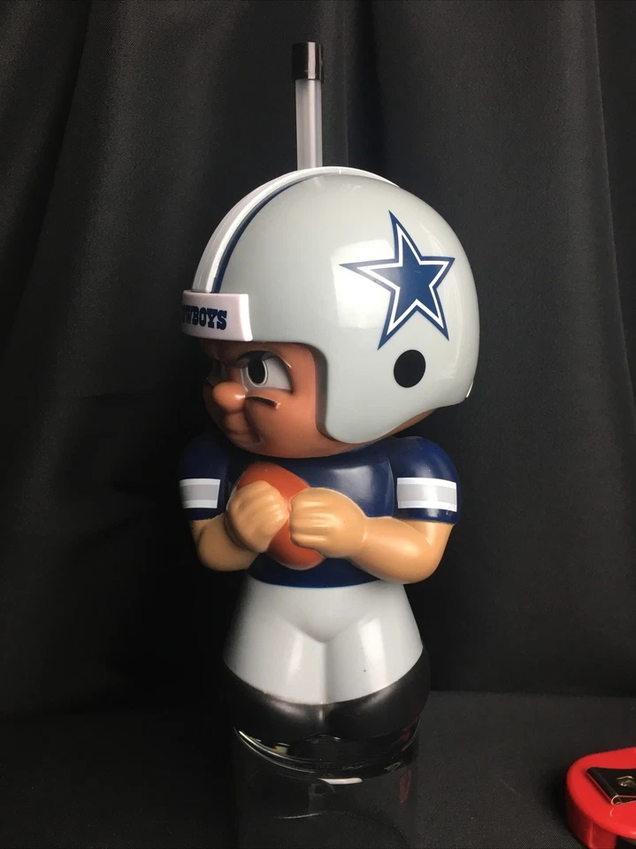 Dallas Cowboys Big Sip Botella de Agua Taza NFL Teenymates Fútbol Jarra/Paja de Agua Foto 3 de 4