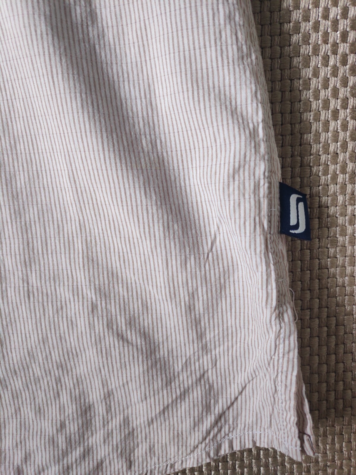 FILA Camicia Seersucker Richard James Savile Row a righe 16 5 42 M bianca e marrone