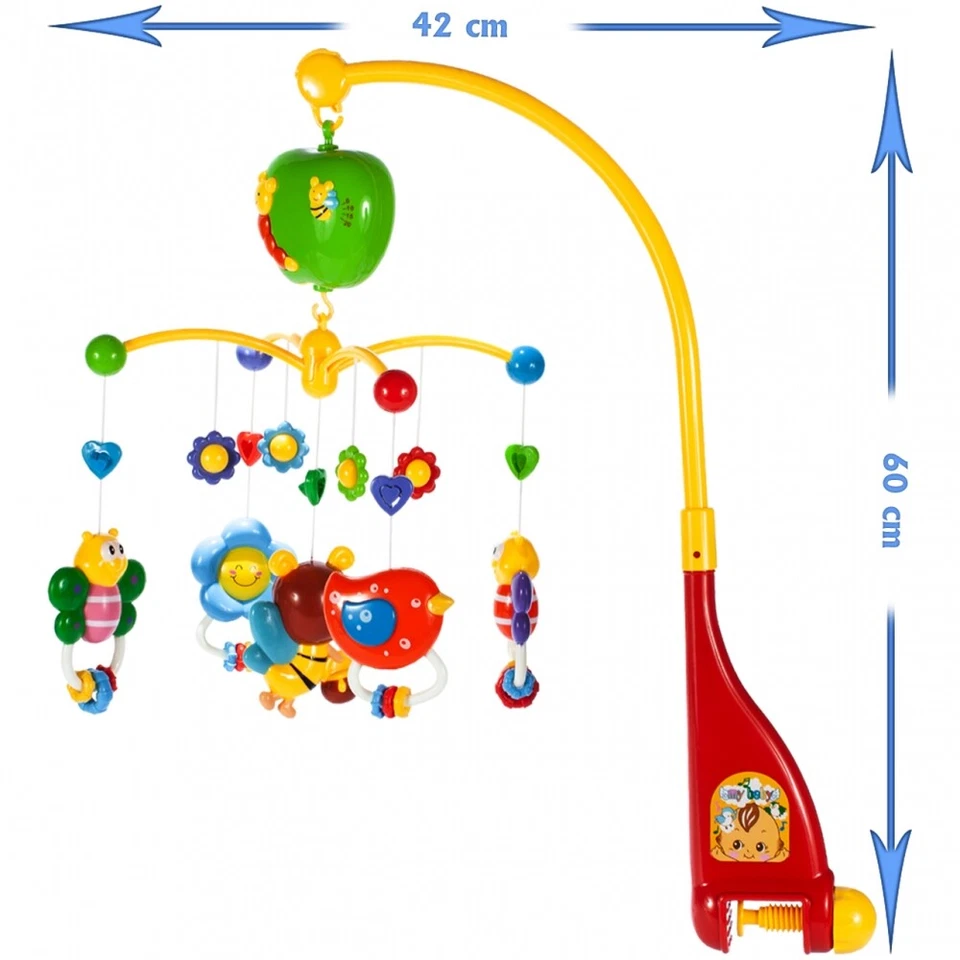 MalPlay Mobile mit Spieluhr Musik  Babymobile für Kinderwagen Kinderbett Kindern - Bild 3 von 4