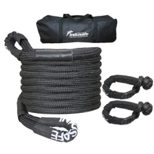 1" x 20' Kinetic Energy Recovery Rope 48000 lbs Snatch Tow Rope w/2 Shackles