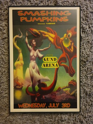Smashing Pumpkins Concert Tour Poster 1996 Gund Arena w/ Glass frame