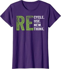 Earth Day REcycle REuse REnew REthink Environment Ladies' Crewneck T-Shirt