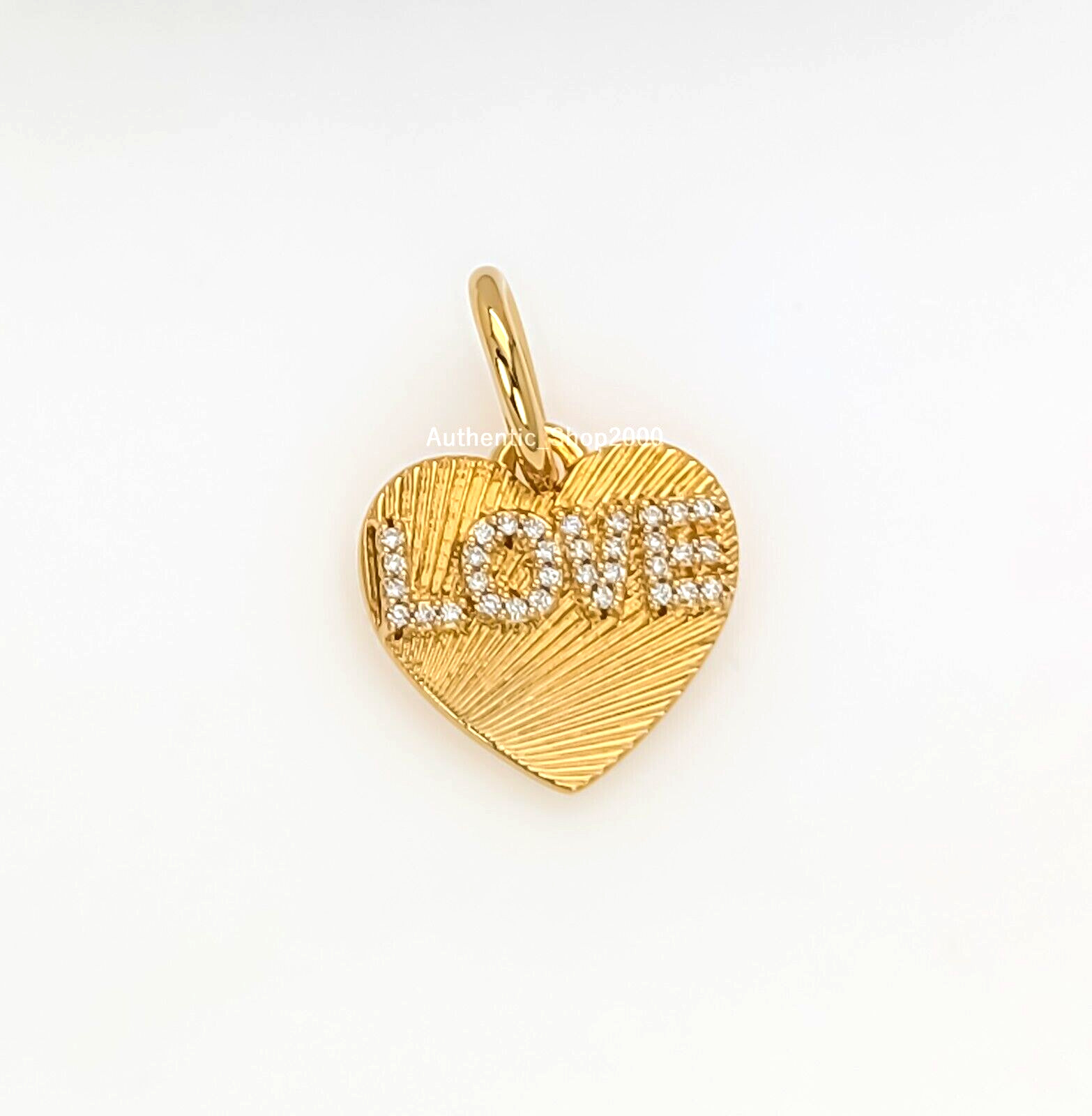 New 100%  Authentic PANDORA 14K G Engravable Love Heart Dangle Charm 763604C01