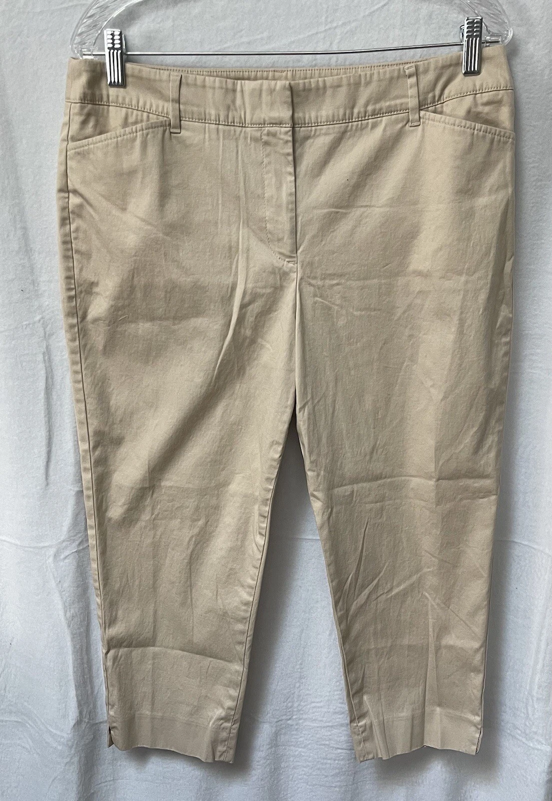 Talbots Capri Pants Womens 12P Perfect Crop Khaki Chinos Petite
