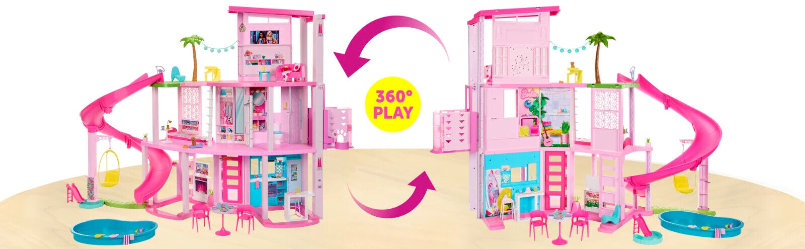 Barbie Dreamhouse 2023, Pool Party Doll House with 75+ Pieces NEW!