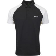 HUGO BOSS MENS POLO PADDY TOC PIQUE BLACK/WHITE 50540886001