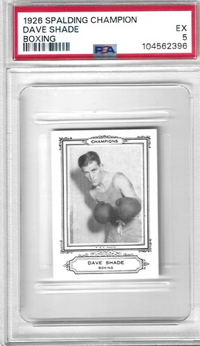 1926 SPALDING CHAMPION DAVE SHADE BOXING PSA-5 EX CENTERED L@@K