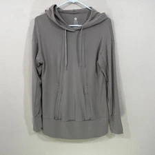 Kindred Bravely Small Petite Bamboo Maternity & Nursing Hoodie Tan Beige Pockets