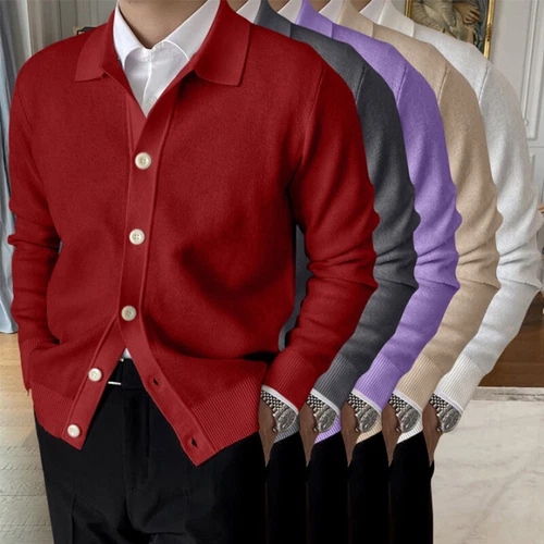Knitted Jacket Coat Cardigan Long Sleeve Sweater Button Solid Fashion Casual - Picture 4 of 29