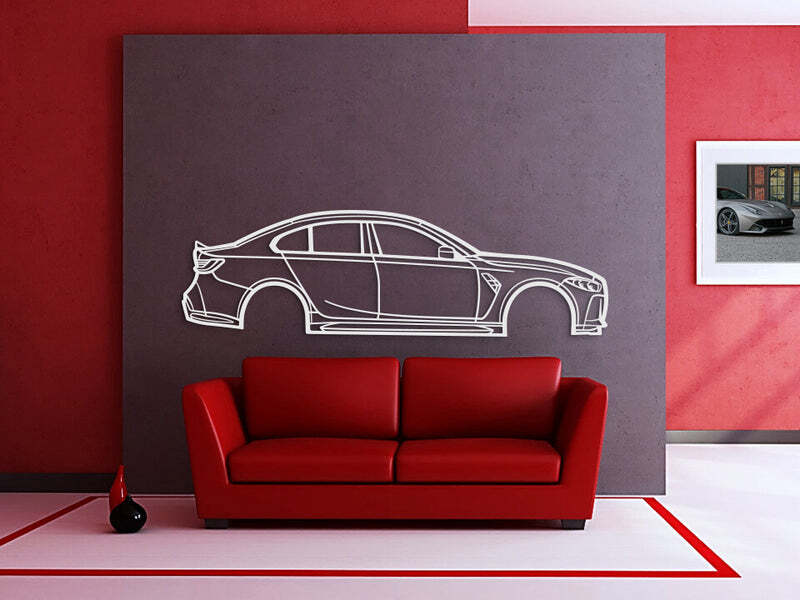 3D Acrylic Metal Car Poster USA Silhouette 2021 G80 M3 Wall Art-image