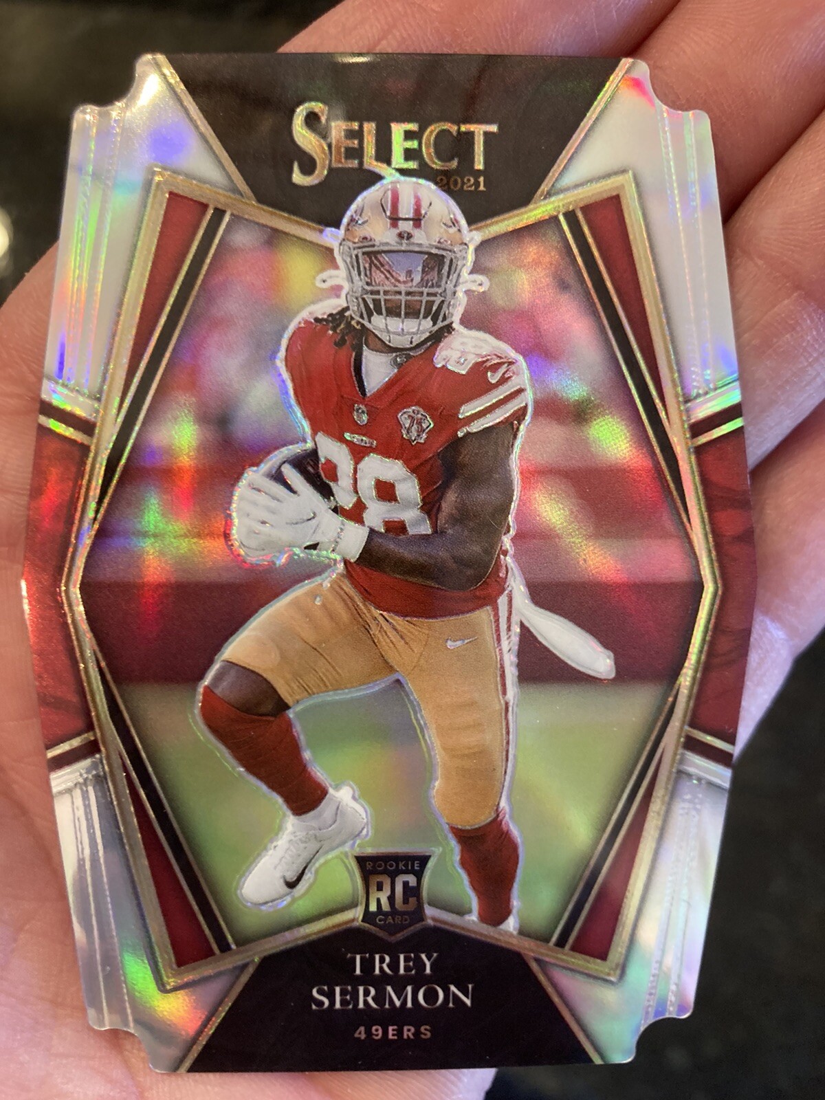 2021 Panini Select Trey Sermon #168 Silver Die-Cut Premier Level Rc Card 49ers