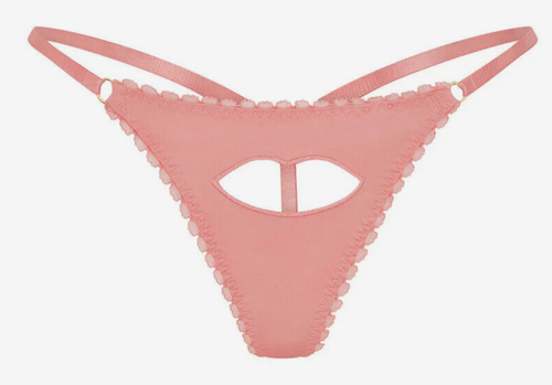 Agent Provocateur Trixie thong S M dusky rose silk sheer Lips G-String NEW - 第 2/3 張圖片